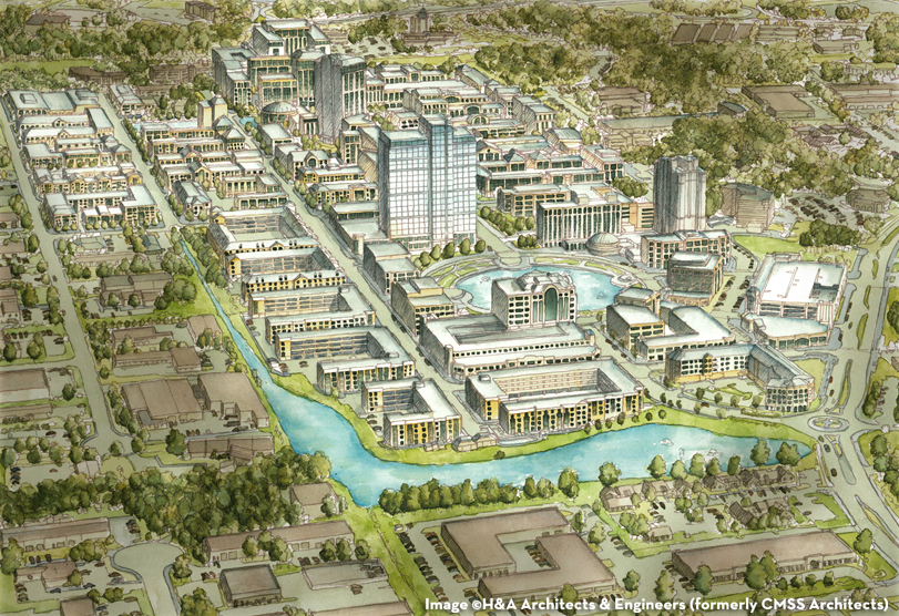 City Center at Oyster Point Aerial View